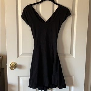 Black open back dress